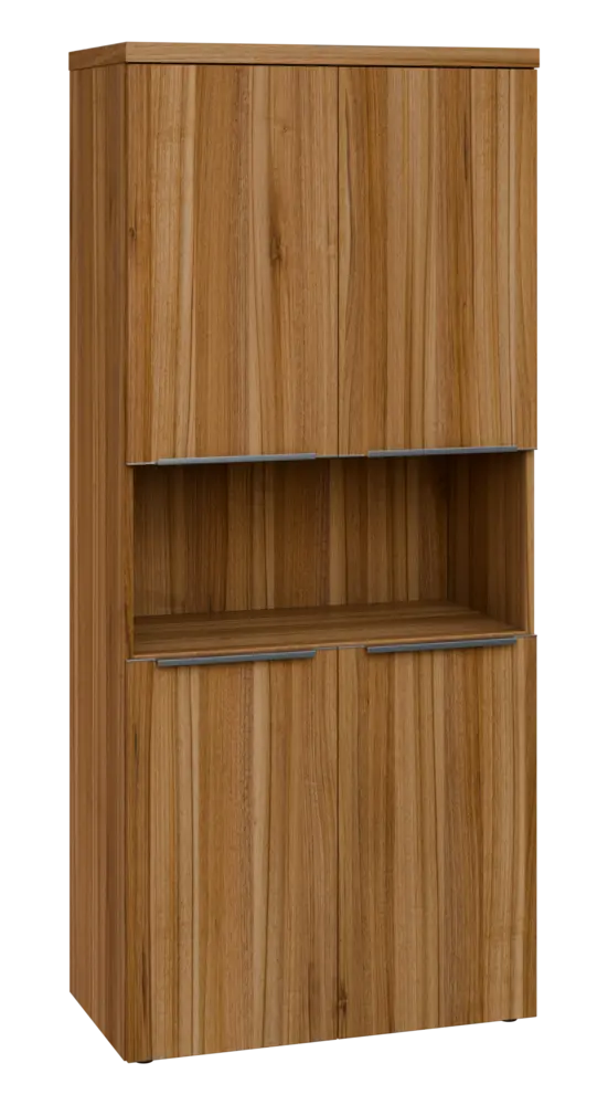 SIN 5 - 84DN kancelářská skříň, 4-dveřová/nika, 1820x800x400, ořech světlý